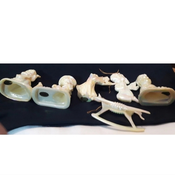 VTG ornaments Angels Sheep Harp rocking horse Christmas tree holiday set 6 - Picture 8 of 9